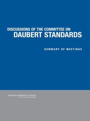 cover image of Discussion of the Committee on Daubert Standards